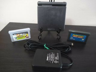 Nintendo Game Boy Advance Sp Ags - 101,  Rare,  Ac Adaptor,  2 Games,  Mario Kart