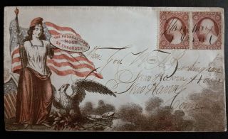 26 Civil War Patriotic - Ex Rare Multicolored Large Female,  Flag,  Eagle & Shield
