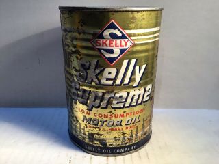 Vintage Skelly Oil Can Quart Metal Gas Rare Handy Sign Tin Cities Texaco Shell 4
