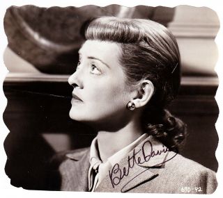 Rare Actress Bette Davis Autograph Signature On 4 1/2 " X 5 " B&w Photo