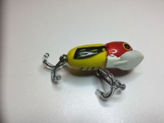 Vintage Heddon Tiny Crazy Crawler Rare Varriation White Painted Wings