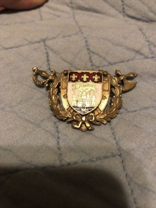 Vtg Coro Signed Pin Brooch Coat Of Arms Crest Shield Rare