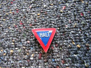 Wwii German Halt Tinnie With Most Paint Rare To Find With Paint