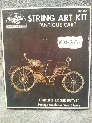 Vintage String Art Kit " Antique Car " 1900 - Adler Hazel 