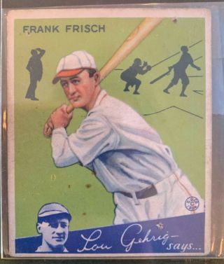 1934 Goudey Big League Chewing Gum Frank Frisch 13 - Vintage And Rare Card