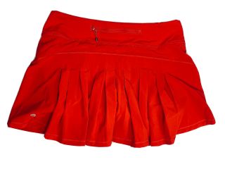 Lululemon Pace Setter Skirt Sz 6 Love Red Solid Rare Color Tennis 3