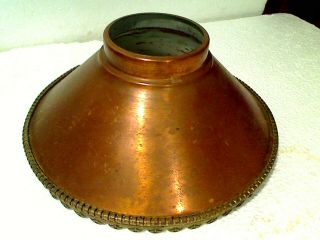 Vintage Antique Copper & Brass Hurricane Lamp Shade 3 1/2 " Tall X 8 1/2 " Round