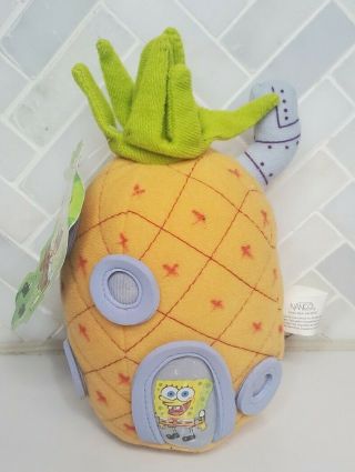 Rare Spongebob Squarepants Pineapple House 7 Inch Plush Toy Nanco Viacom 2002