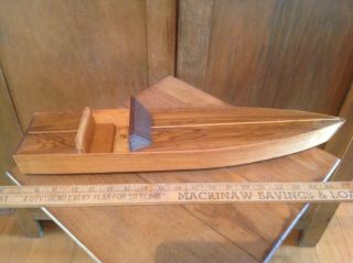 Vintage Handmade Wooden Wood Hand Crafted Boat Ship Collectible Nautical Decor
