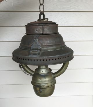 Antique Brass Hanging Lamp Made In England