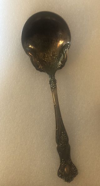Antique Rogers Bros.  Vintage Grape Pattern Silver Plate Serving Spoon