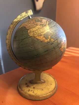 Antique - Metal World Globe Old Vintage