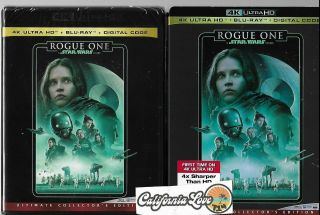 Rogue One 4k Ultra Hd,  Blu - Ray,  Slipcover Star Wars Rare ✔☆mint☆✔no Digital