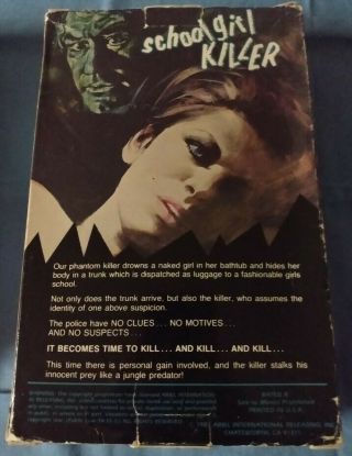 Schoolgirl Killer Rare Air Video Big Box VHS Horror/Slasher 2