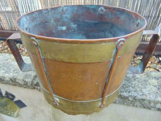 Rare 18th Century French Copper Ferrat Grain / Water Measure Carrier