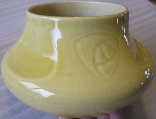 Vintage Yellow Red Wing Art Pottery Bowl Vase 175 - Rare
