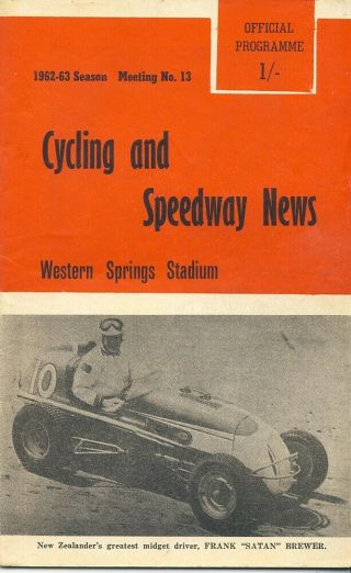 Speedway Programme - Western Springs - Zealand - Extra Rare & Special