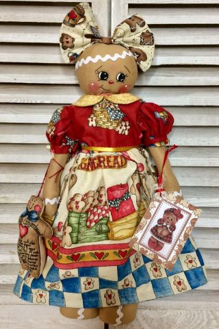 Primitive Gingerbread Doll Christmas " Baking With My Grandma "