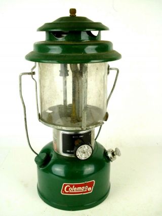 Vintage 79 Coleman 220j Green Double Mantle Lantern As - Is