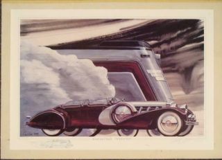 Jack Juratovic Rare Road And Track Limited Ed.  Fine Art Print Signed & Numbered