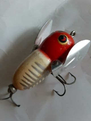 Vintage Heddon Tiny Crazy Crawler Red And White