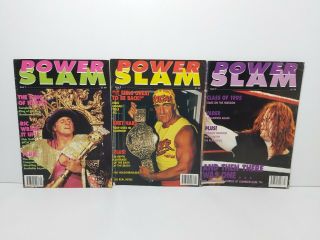 Power Slam Magazines Issues 1 2 & 3 Rare 1990’s Wrestling Wwf Wwe Powerslam