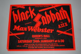 Very Rare 1981 Uk Black Sabbath Large Tour Poster Leeds Ozzy Osbourne