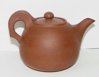 Chinese Yixing Teapot Artist Signed Red Zisha Clay Teardrop Spout Opening