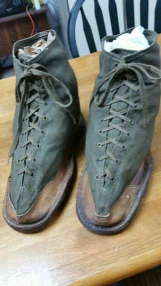 Wwii French Ice Boots - A Rare Find.  Manufactured By J.  J.  Chabratt, .  Bourdeau.