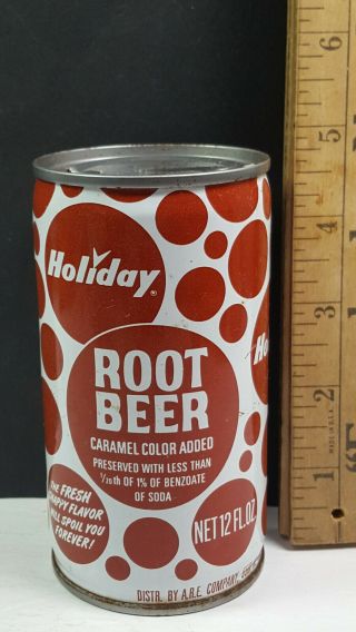 Holiday Root Beer Can Flat Top A.  R.  E.  Company Bloomington Minnesota Rare Vintage