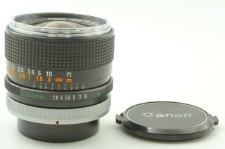 Rare " O " 【n Mint】w/ Caps Canon Fd 24mm F/2.  8 Mf Mount Lens From Japan 095