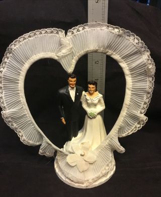 Vintage 1952 Bride & Groom Wedding Cake Topper - Coast Novelties California