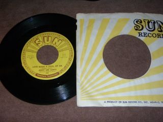 Rare Jerry Lee Lewis 45 W/ Sun Sleeve " Love Made A Fool Of Me " Sun 352 1960
