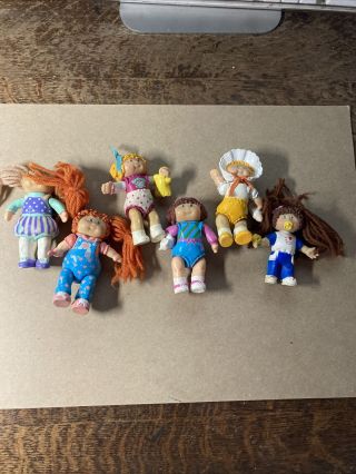 Cabbage Patch Mini Dolls,  Set Of 6 4 " Dolls All Different,  Estimated 1980 