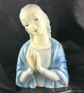 9 " Goldscheider Everlast Madonna Blue Porcelain Figurine Statue Art Orig Sticker