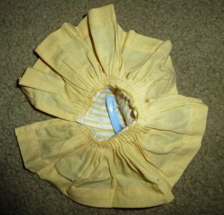 Vintage Tiny Terri Lee Doll Clothes Dress Tagged Yellow White Lace with hanger 3