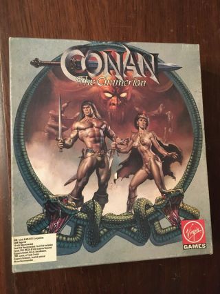 Virgin Games Conan The Cimmerian - 5.  25 " 1991 Big Box Pc Rare