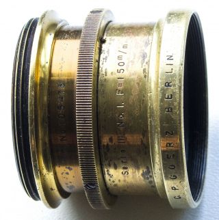 Rare C.  P.  Goerz Berlin Serie Iii 150mm F/6.  8 Doppel - Anastigmat Brass Lens F/4.  6