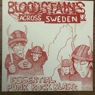 V/a - Bloodstains Across Sweden Lp Kbd Punk Hc 7 " Rare Vicious Visions Rude Kids