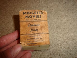 Rare Antique 1942 Midgette Movies Flip - Books Elephant Tricks