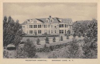 Saranac Lake York Reception Hospital Street View Antique Postcard K100795
