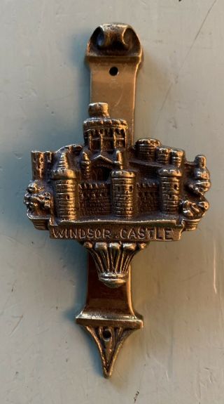 Vintage Brass Door Knocker Windsor Castle Approx.  2 1/2 " X 4 7/8 "