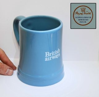 Rare Vintage British Airways Ceramic Tankard - Royal Norfolk Airline Memorabilia