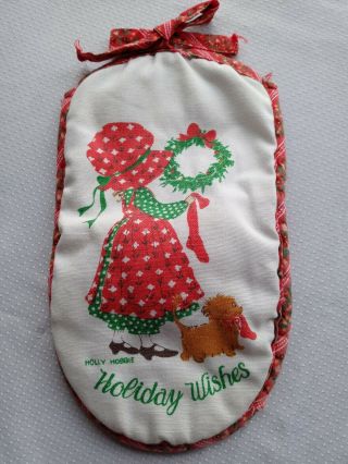 Vintage Holly Hobbie Christmas Oven Mitt Holiday Wishes