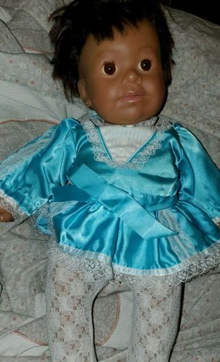 Vtg.  Hasbro Real Baby J.  Turner? Brown Skin Doll 18 " Native American/ Latino?