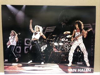 Vtg Van Halen Rock Band Eddie Van Halen David Lee Roth Promo Poster 25” X 18.  5”