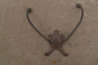 Antique Large Cast Iron/brass Coat Hook Hat,  Hall Tree,  Hook Double Arm