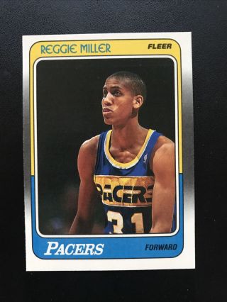 Vintage 1988 Nba Fleer 57 Reggie Miller Rc Indiana Pacers Hof Sharp Rare