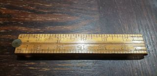Vintage Antique C - S & Co.  No.  68 24 " Wood And Brass Folding Ruler