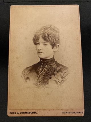 Antique Cabinet Card Photo Gorgeous Elegant Lady Of Galveston Texas Tx